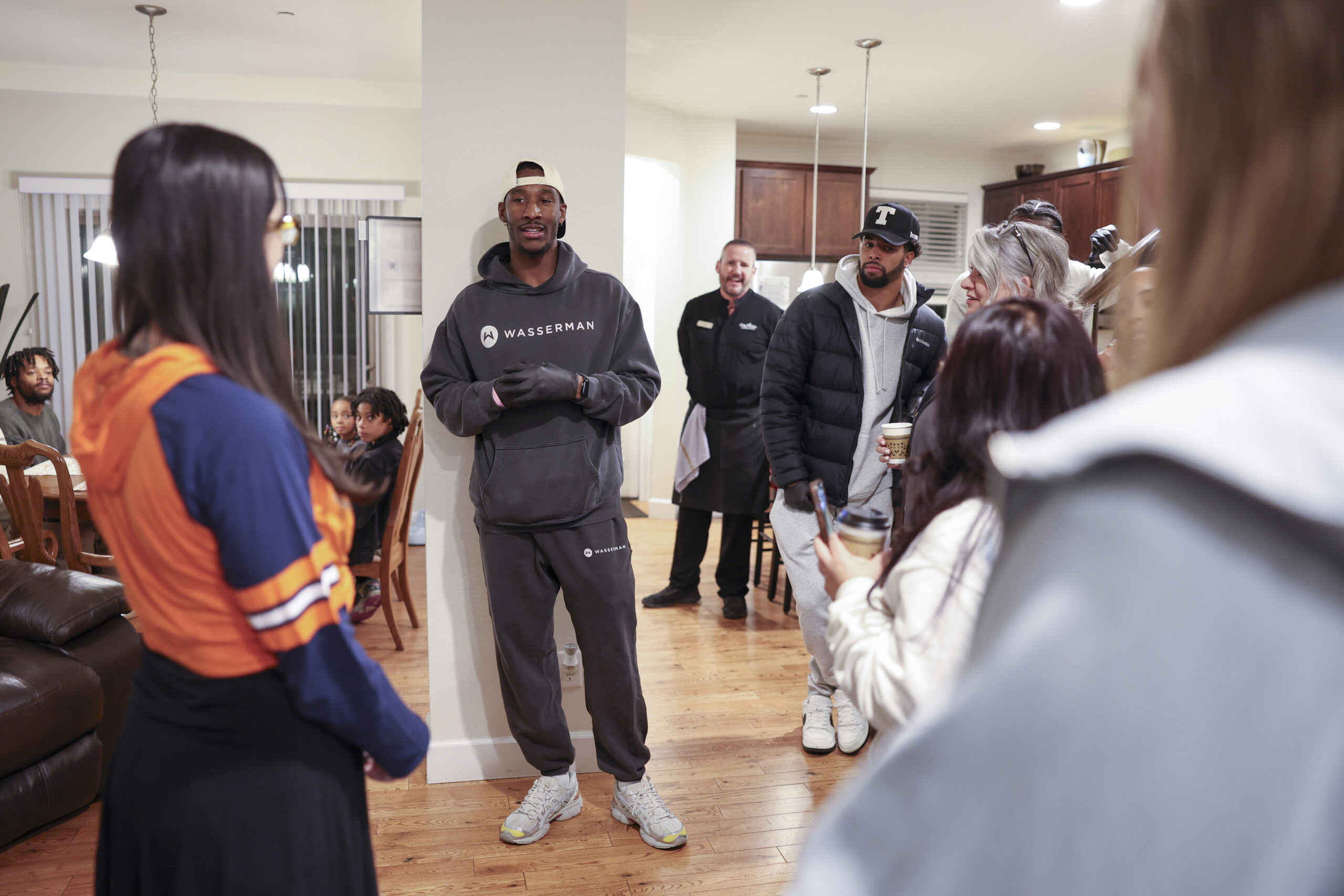 Levi Wallace hosted a Thanksgiving event for families on Tuesday, November 26, 2024 at Volunteer of America's Clermont Commons in Denver, Colorado.Photo by Gabriel Christus / Denver Broncos